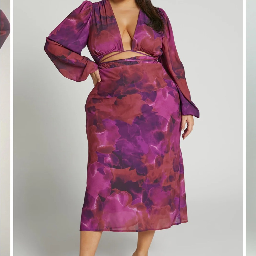 Showpo Purple & Red Floral Maxi Dress